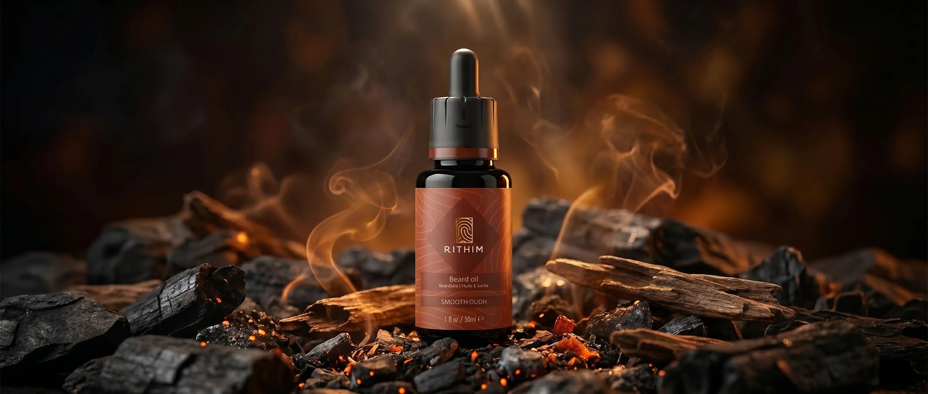 smooth oudh beard oil on fire